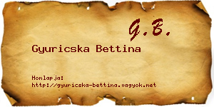 Gyuricska Bettina névjegykártya